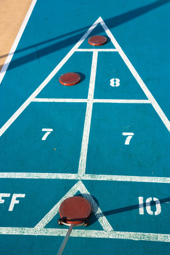 Shuffle board on tourist ship